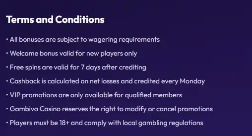 Gambiva casino review section 6